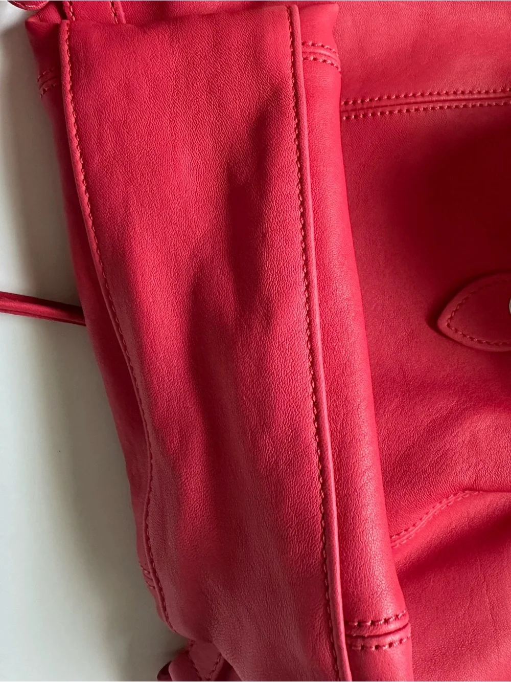 🔥cute!!!🔥Longchamp Le Pliage Cuir XS Leather in pink red